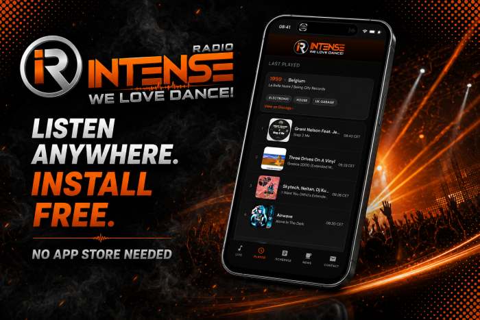 install radio app intense dance